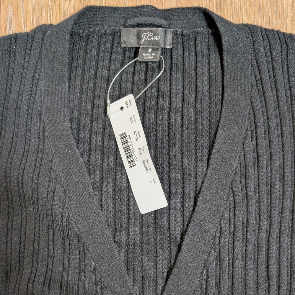 NWT J. Crew Ribbed  V-Neck Cardigan Dress Small - Picture 7 of 7